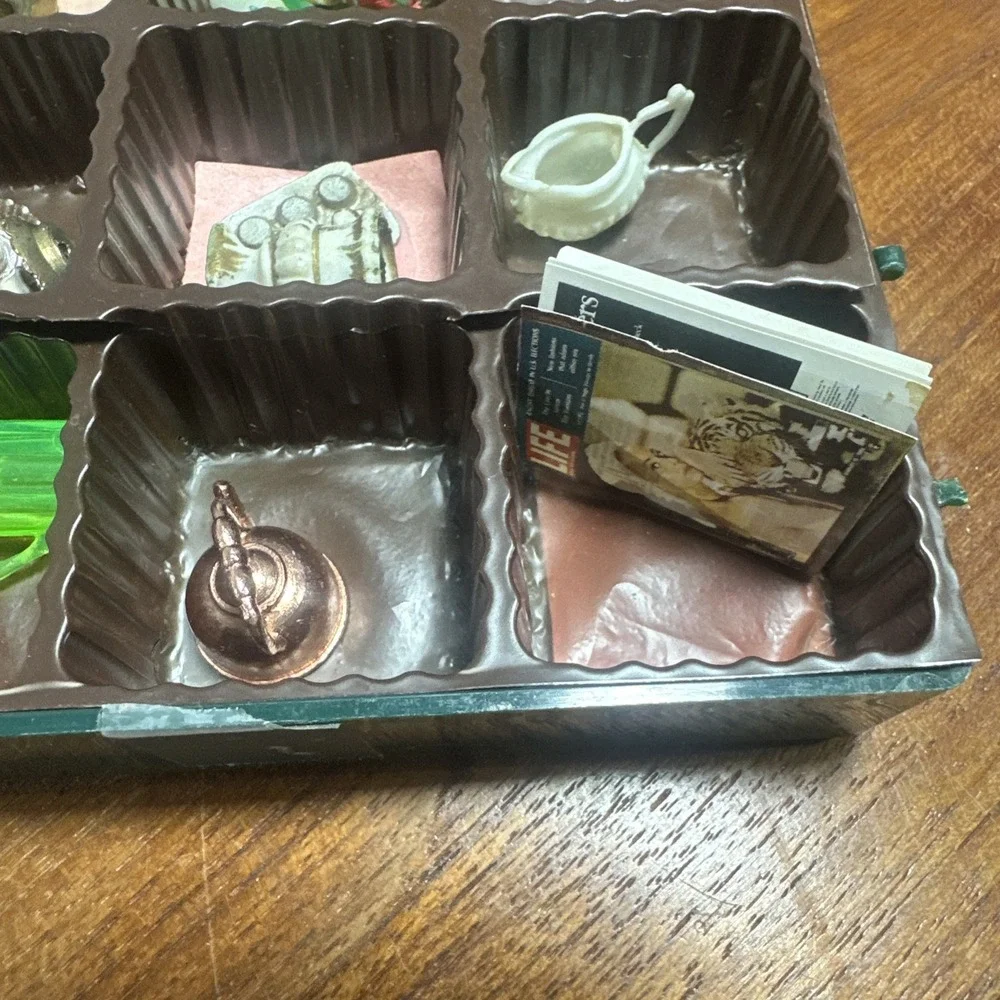 Dollhouse Miniature Knickknacks, Candlesticks, Telephones, Metal Spitunes, Etc